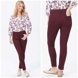 NYDJ Ami Skinny Legging Women's Burgundy Jeans Size 6